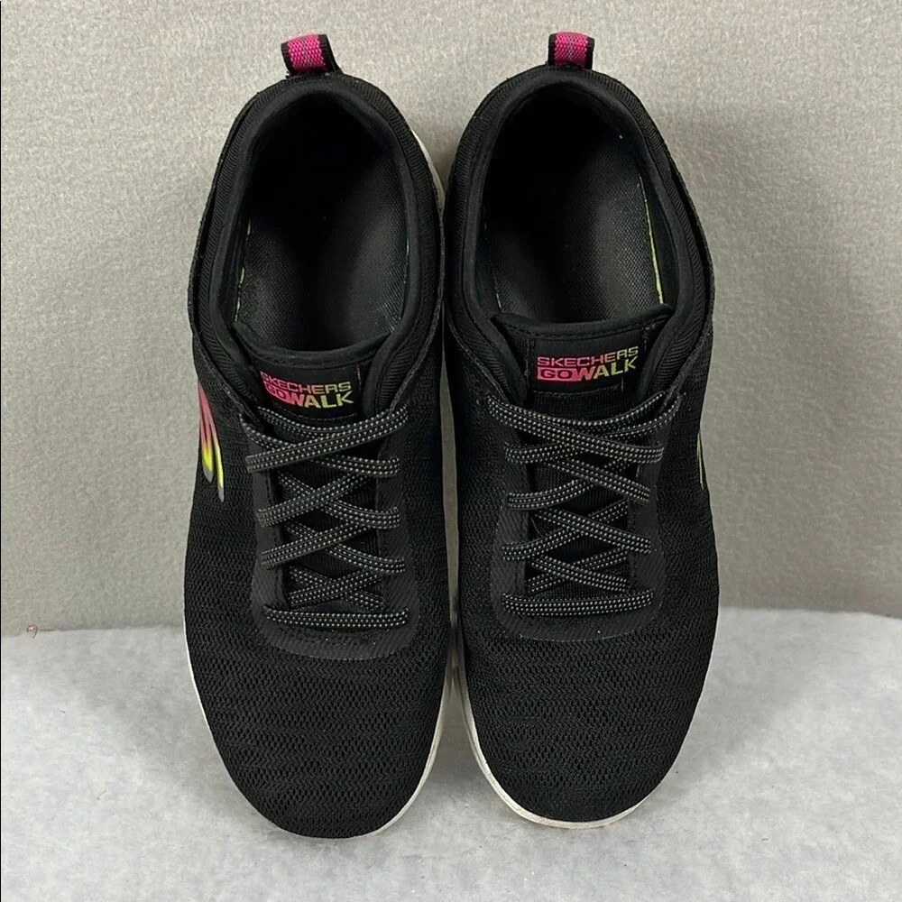 Skechers Go Walk Blossom‎ Wind Classic Washable Sneakers Womens Size 8.5 Black
